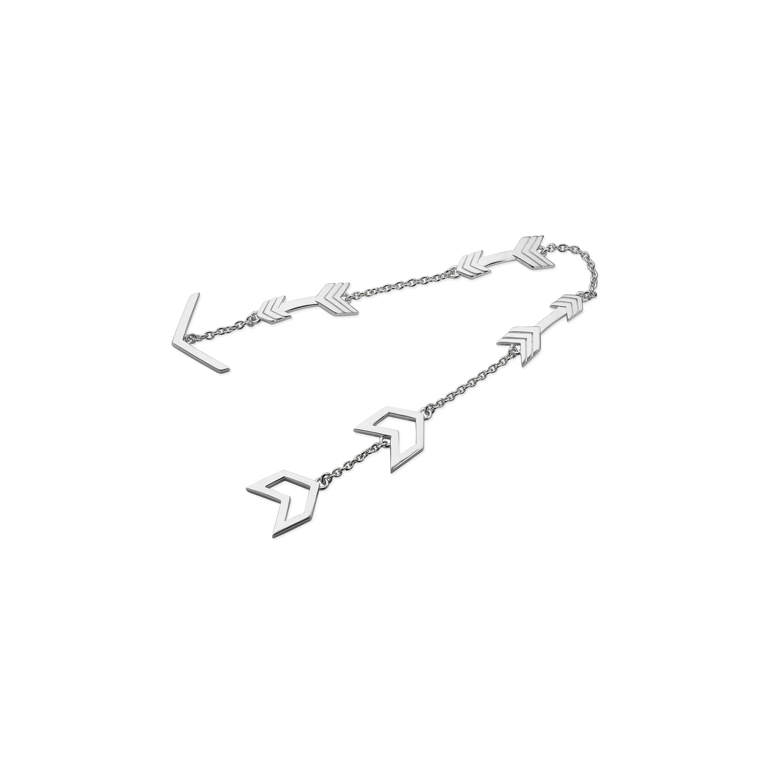 A sterling silver arrow link bracelet from Lucy Quartermaine's Arrow collection.