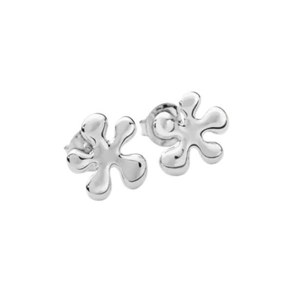 A pair of sterling silver splash stud earrings from Lucy Quartermaine's Splash collection, for pierced ears.
