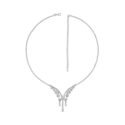 A sterling silver v-style necklace set with Swarovski crystals from Lucy Quartermaine's Wave collection