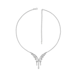 A sterling silver v-style necklace set with Swarovski crystals from Lucy Quartermaine's Wave collection
