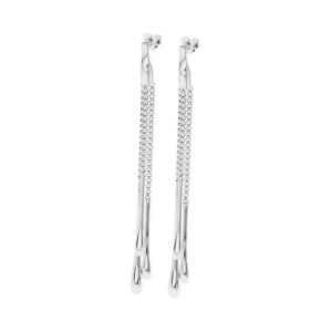A pair of sterling silver multi drop earrings from Lucy Quartermaine's Drop collection, for pierced ears.