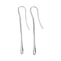 A pair of sterling silver single drop earrings from Lucy Quartermaine's Drop collection, for pierced ears.