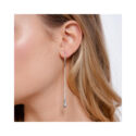 A pair of sterling silver single drop earrings from Lucy Quartermaine's Drop collection, for pierced ears.