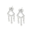 A pair of sterling silver short drop earrings from Lucy Quartermaine's Waterfall collection, for pierced ears.