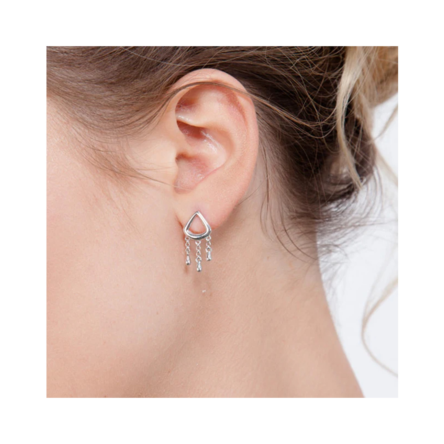 Lucy Quartermaine, Sterling Silver Waterfall Short Drop Earrings A pair of sterling silver short drop earrings from Lucy Quartermaine's Waterfall collection, for pierced ears.