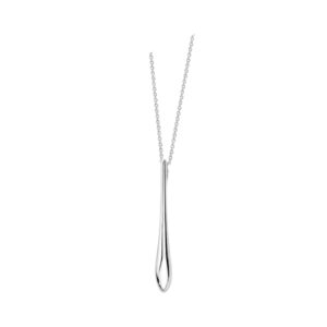 A sterling silver solid single tear drop pendant and chain from to Lucy Quartermaine's Drop collection.