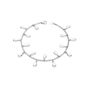 A sterling silver tear drop bracelet from Lucy Quartermaine's Drop collection.