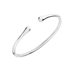 A sterling silver, polished bangle from Lucy Quartermaine's Drop collection.