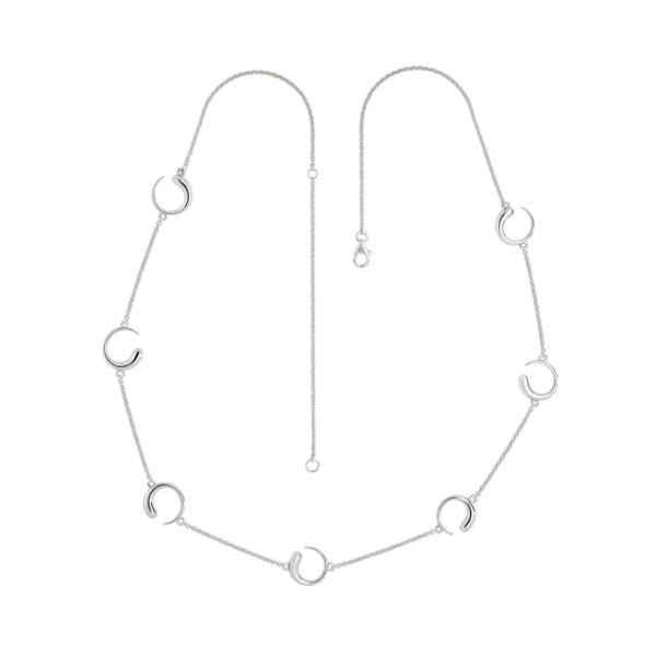 A sterling silver luna station necklace from Lucy Quartermaine's Luna collection.