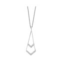 A sterling silver Art Deco style pendant set with white topaz gemstones on a chain from Lucy Quartermaine's Art Deco collection.