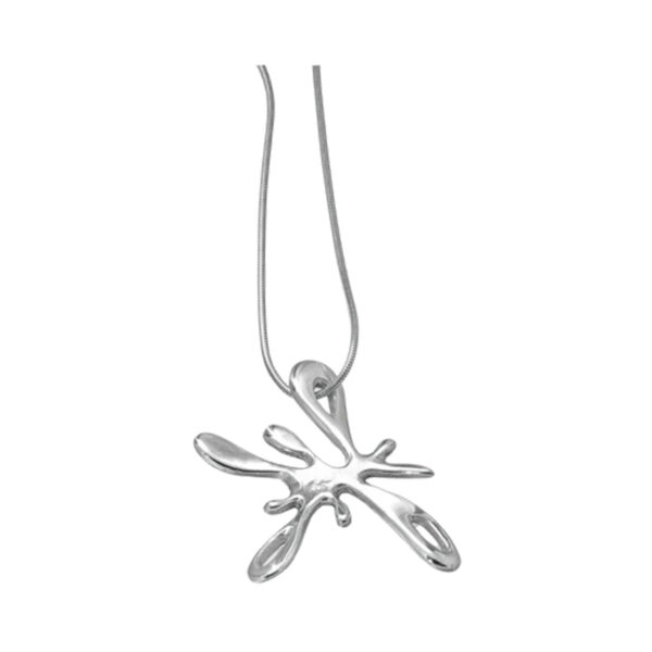 A sterling silver splash pendant on a chain from Lucy Quartermaine's Splash collection.