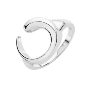 A sterling silver circular shaped ring from Lucy Quartermaine's Luna collection.