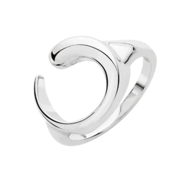 A sterling silver circular shaped ring from Lucy Quartermaine's Luna collection.