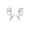 A pair of sterling silver 'Q' stud earrings from Lucy Quartermaine's Q collection, for pierced ears.