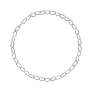 A sterling silver textured link necklace from Lucy Quartermaine's Hula collection.