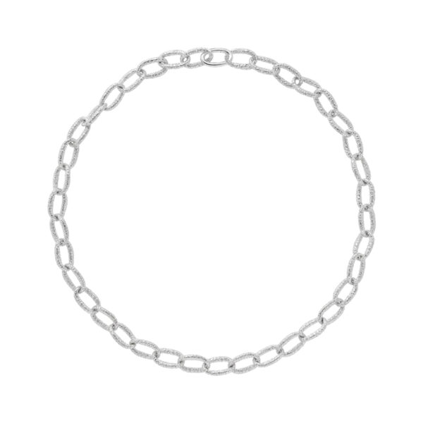 A sterling silver textured link necklace from Lucy Quartermaine's Hula collection.