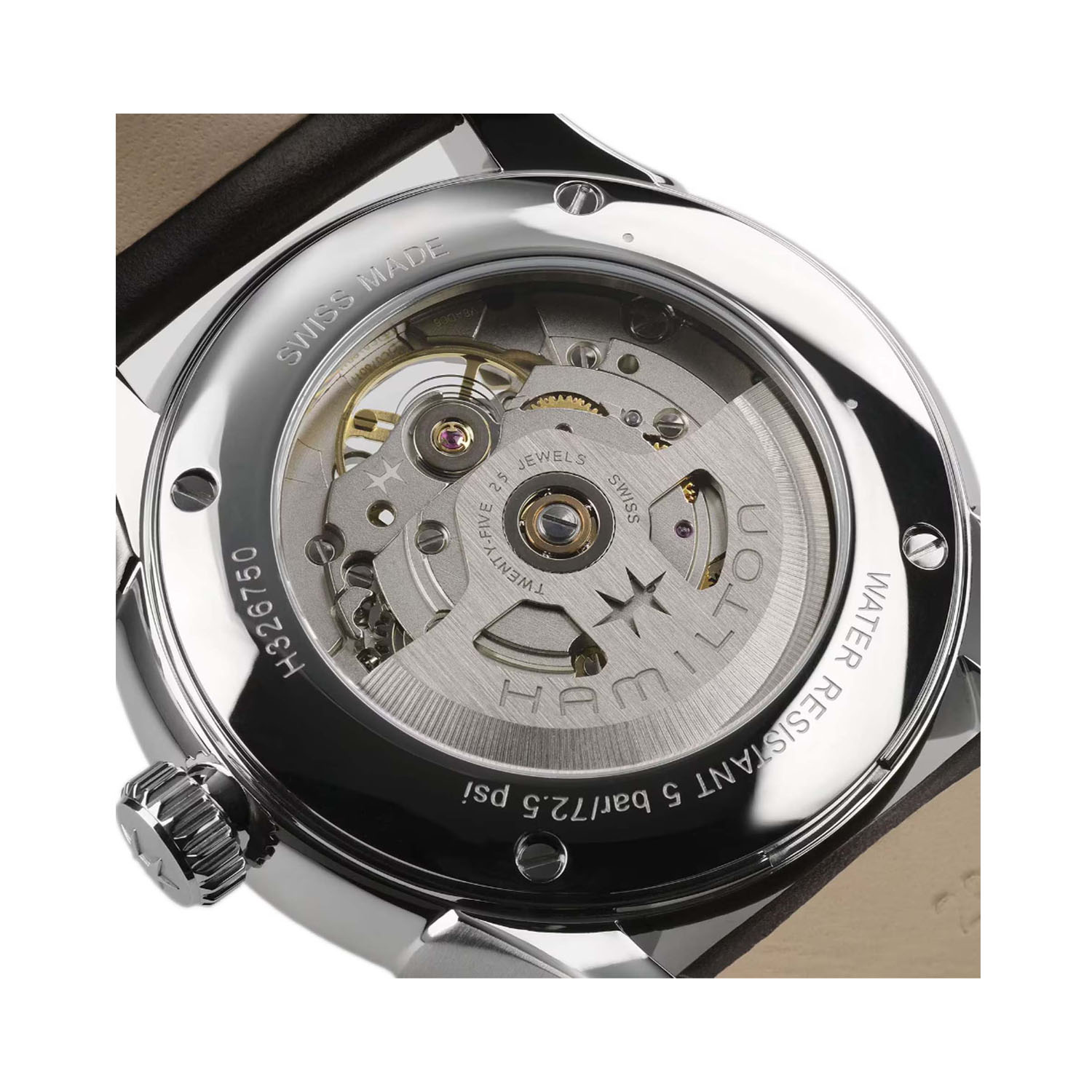 Hamilton, Jazzmaster Open Heart Silver, Automatic Men's Watch Hamilton, Jazzmaster Open Heart with a 40mm stainless steel case and a brown leather strap featuring a silver open heart dial.