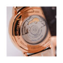 Raymond Weil, Maestro with a 41.5mm stainless steel rose gold PVD coated case and a leather strap featuring a chronograph and a silver dial.