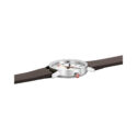 Mondaine, Classic with a 30mm stainless steel case and a brown vegan grape leather strap featuring white dial.