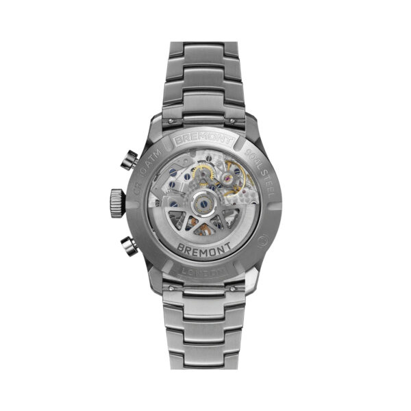 Bremont, Altitude Chronograph GMT with a 42mm stainless steel case and bracelet strap featuring a date function, chronograph and a black dial.