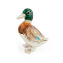 A sterling silver standing duck figurine from Saturno by Francis Howard.