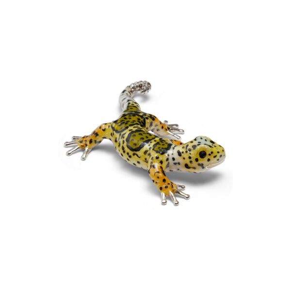 A sterling silver gecko figurine from Saturno by Francis Howard.