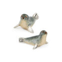 A sterling silver grey seal figurine from Saturno by Francis Howard.