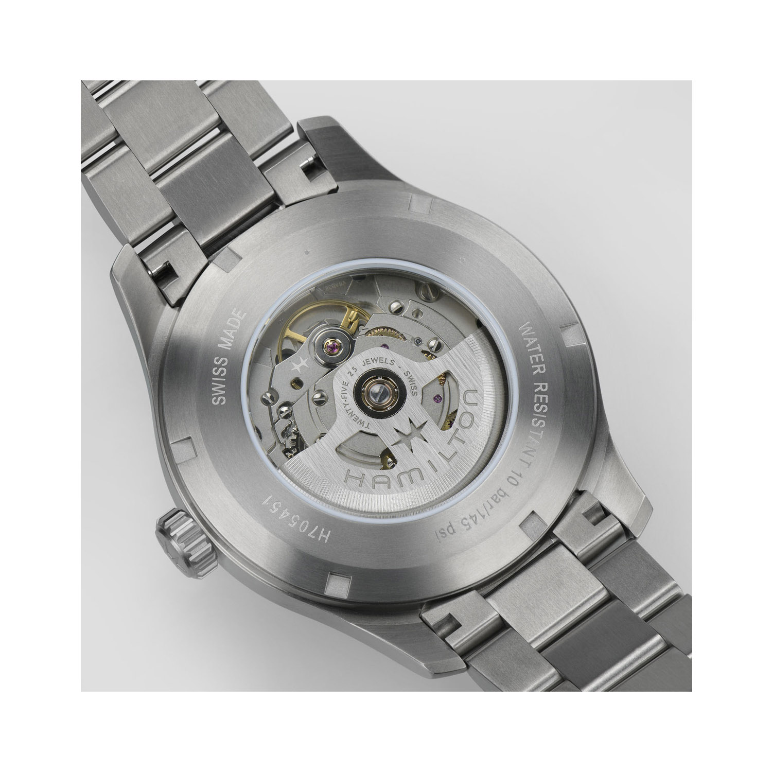 Hamilton, Khaki Field Titanium Blue, Automatic Men's Watch Hamilton, Khaki Field Titanium with a 42mm titanium case and bracelet strap featuring a blue dial.