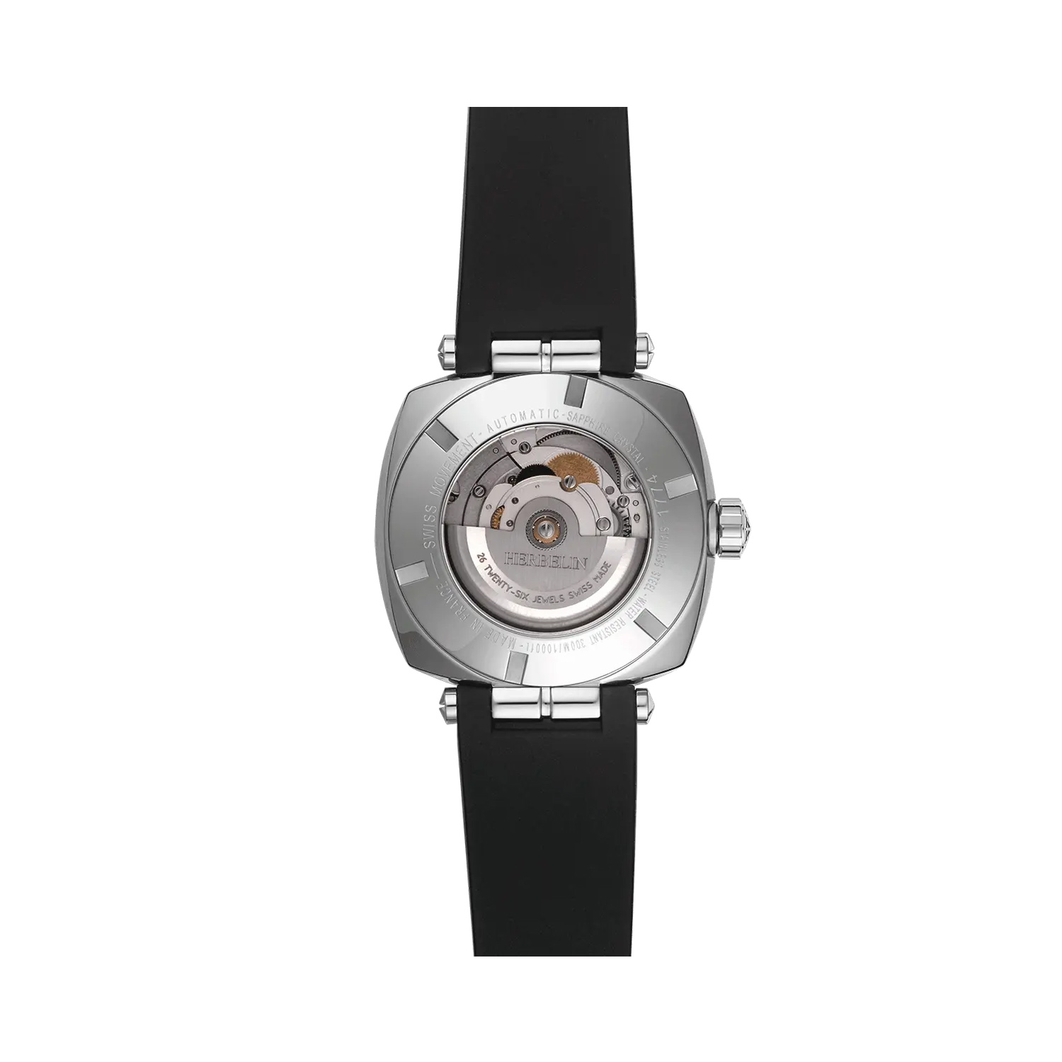 Herbelin, Newport Diver with a 42mm stainless steel case and a black rubber strap featuring a day date function and a black dial and ceramic bezel.