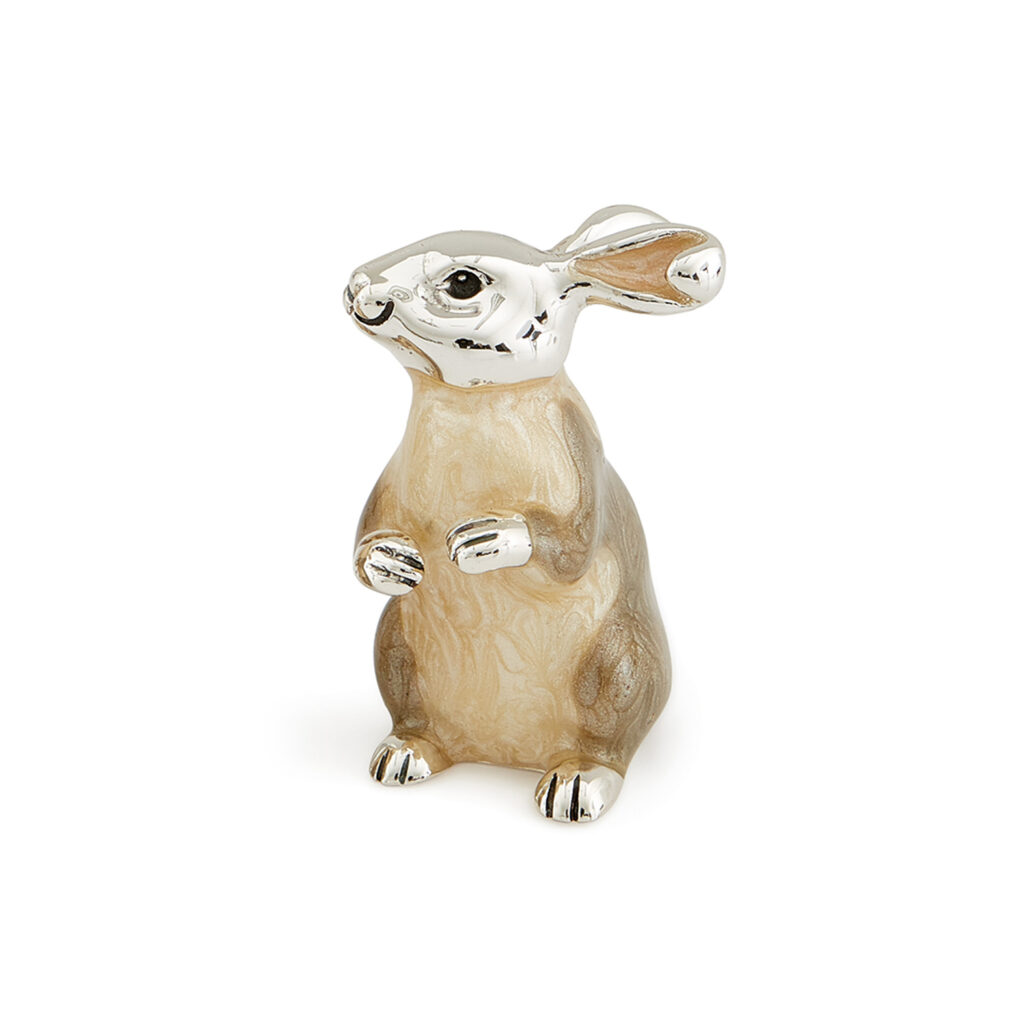 Saturno, Sterling Silver Beige Rabbit Figurine - H. L. Brown