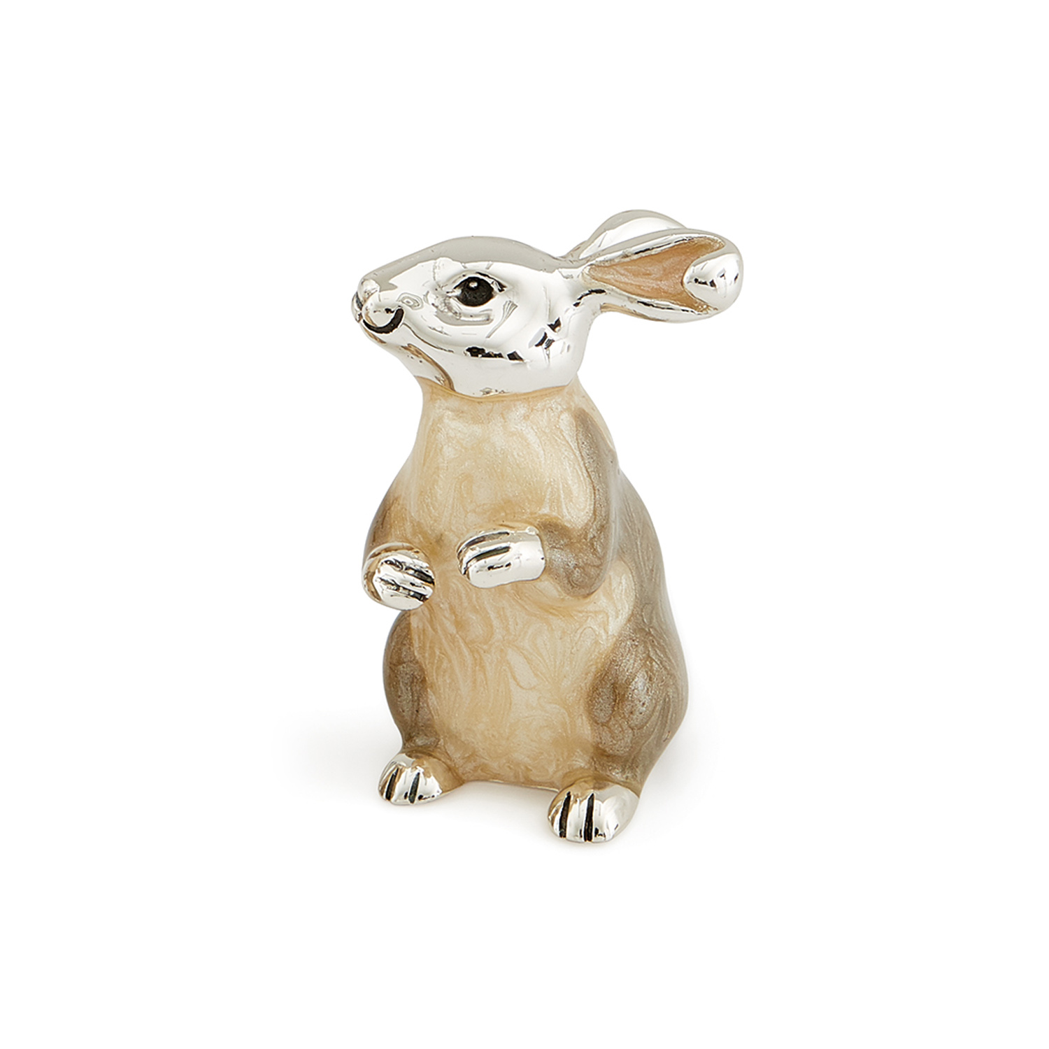 Saturno, Sterling Silver Beige Rabbit Figurine A sterling silver rabbit figurine from Saturno by Francis Howard.