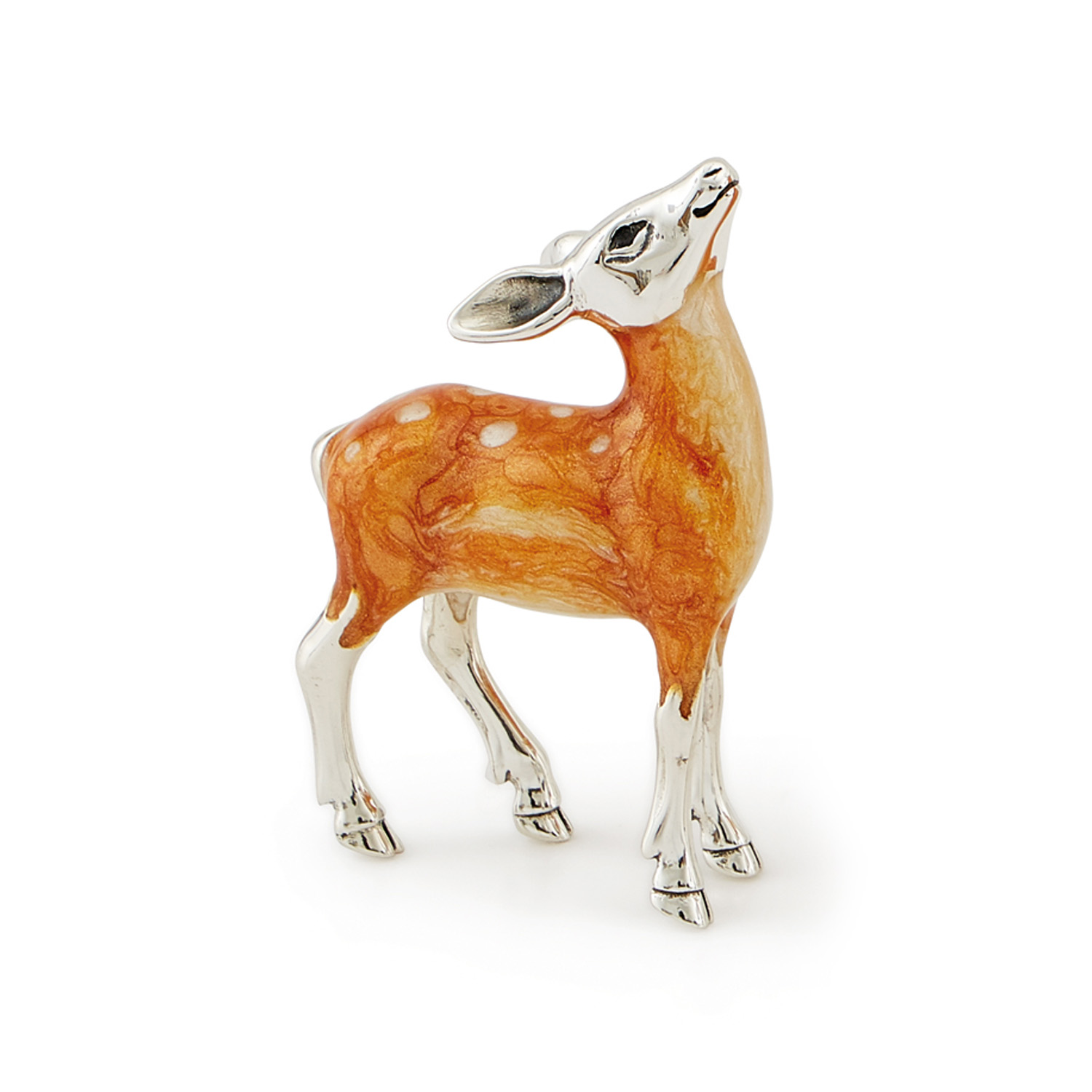 A sterling silver fawn deer figurine from Saturno by Francis Howard.