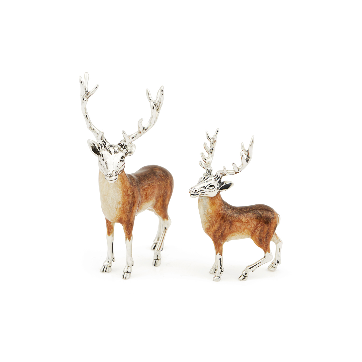 A sterling silver male deer figurine from Saturno by Francis Howard.