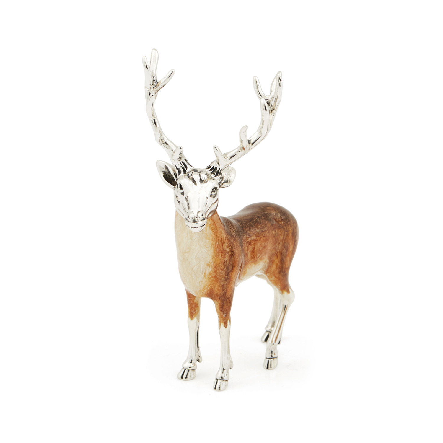 A sterling silver male deer figurine from Saturno by Francis Howard.
