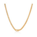 An 18ct rose and white gold necklace with one rose gold diamond set rondel, two rose gold polished rondels and four white gold polished rondels belonging to FOPE's Solo collection.