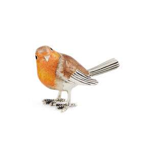 A sterling silver robin figurine from Saturno by Francis Howard.