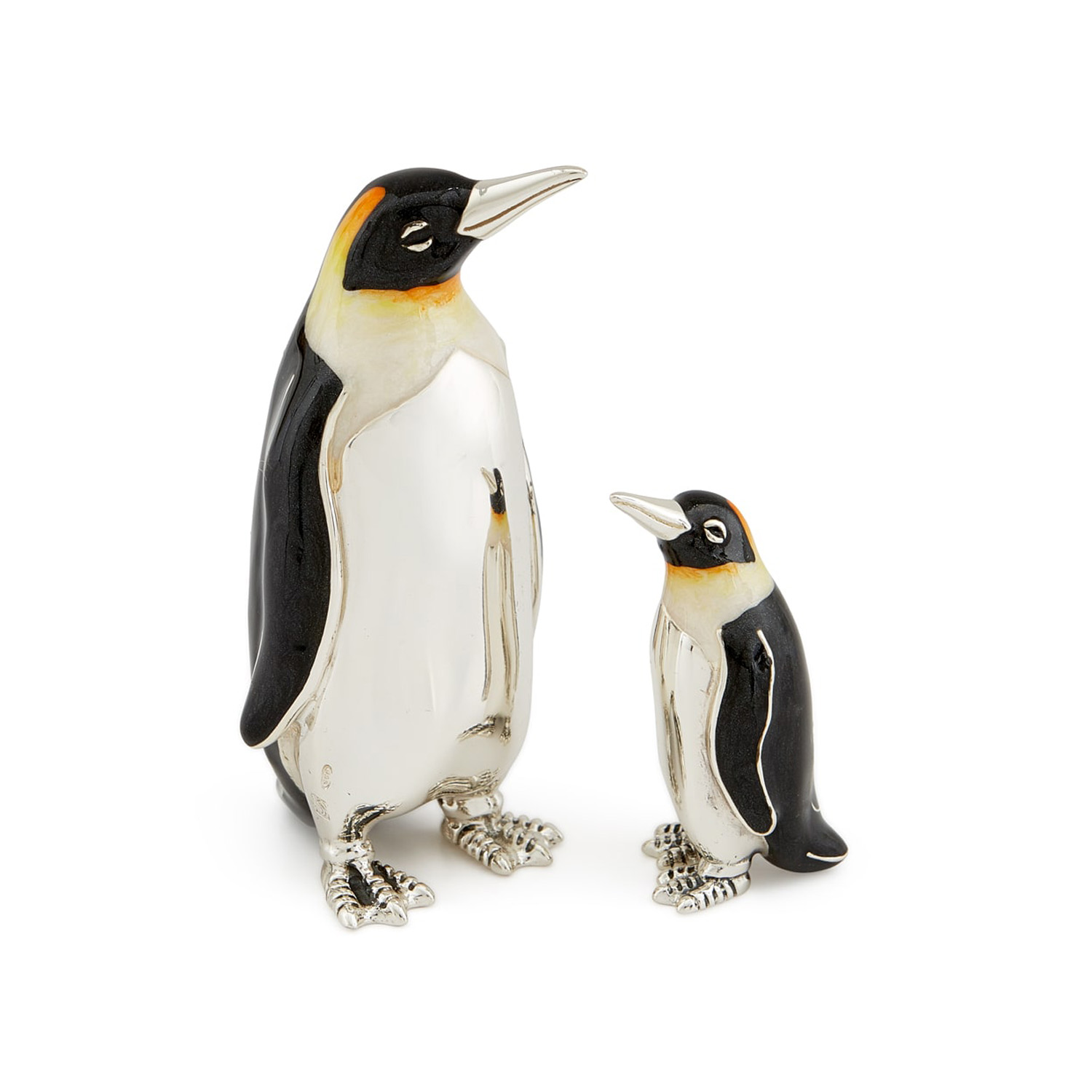 A sterling silver standing penguin figurine from Saturno by Francis Howard.
