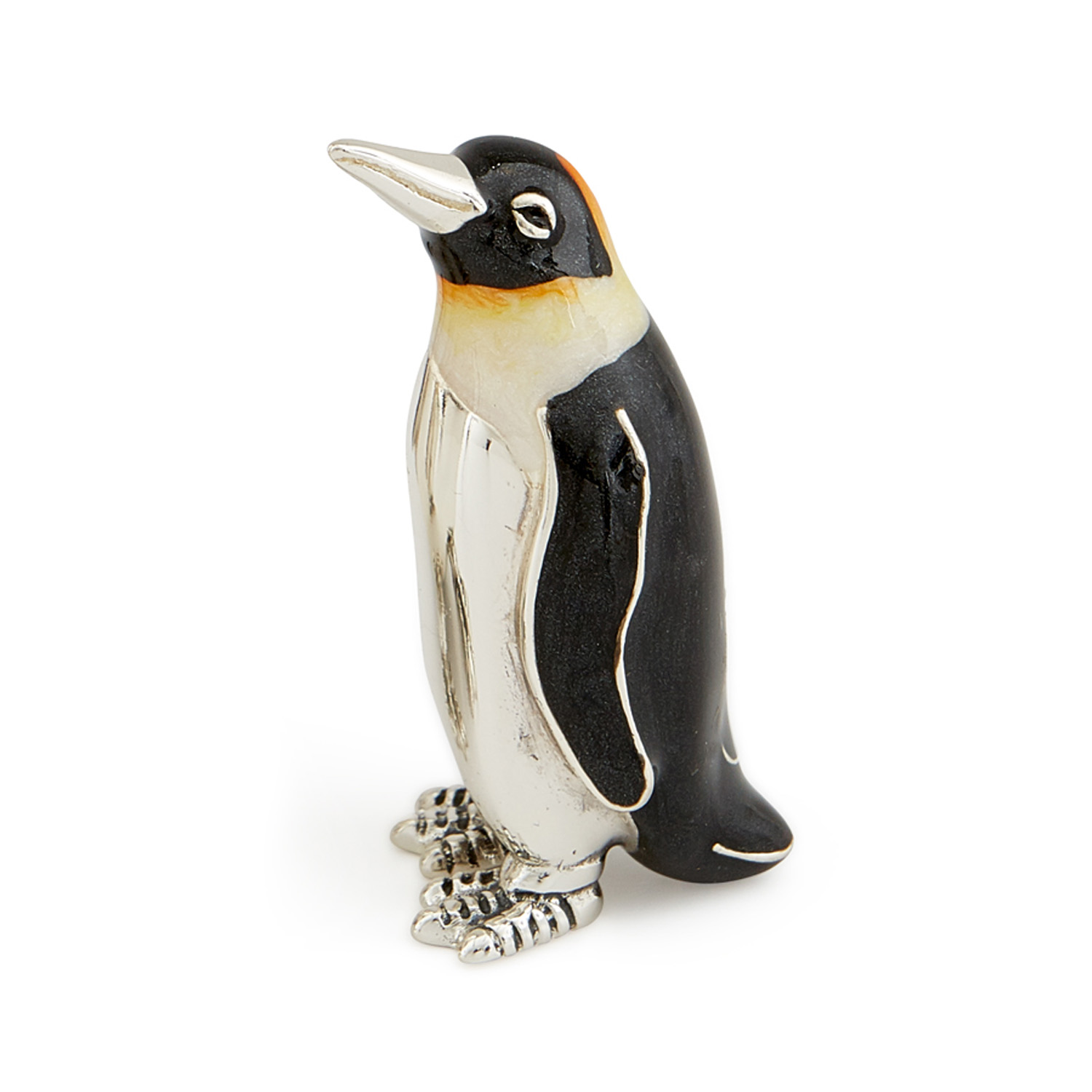 A sterling silver standing penguin figurine from Saturno by Francis Howard.