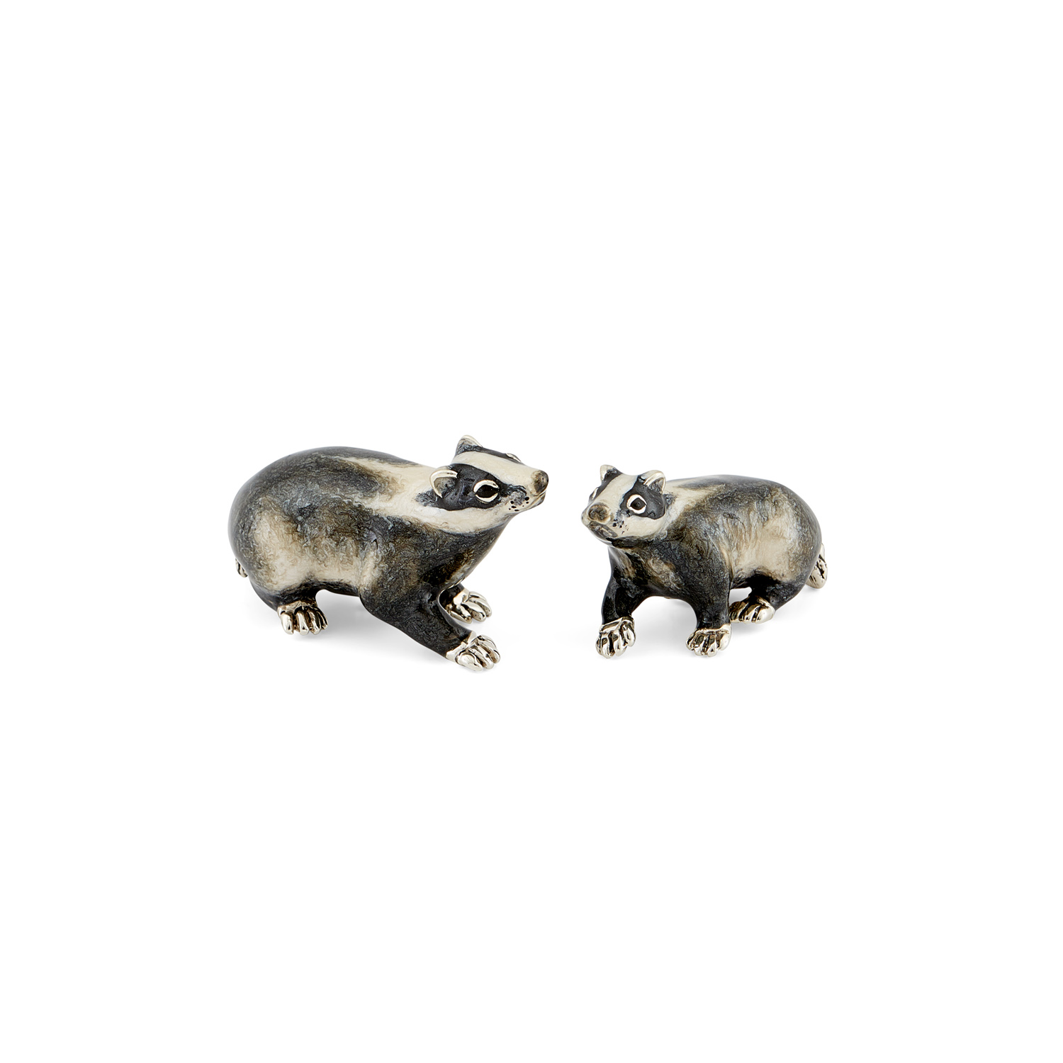 A sterling silver badger figurine from Saturno by Francis Howard.