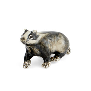 A sterling silver badger figurine from Saturno by Francis Howard.
