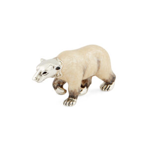 A sterling silver polar bear figurine from Saturno by Francis Howard.