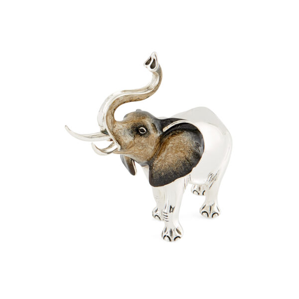 A sterling silver elephant figurine from Saturno by Francis Howard.