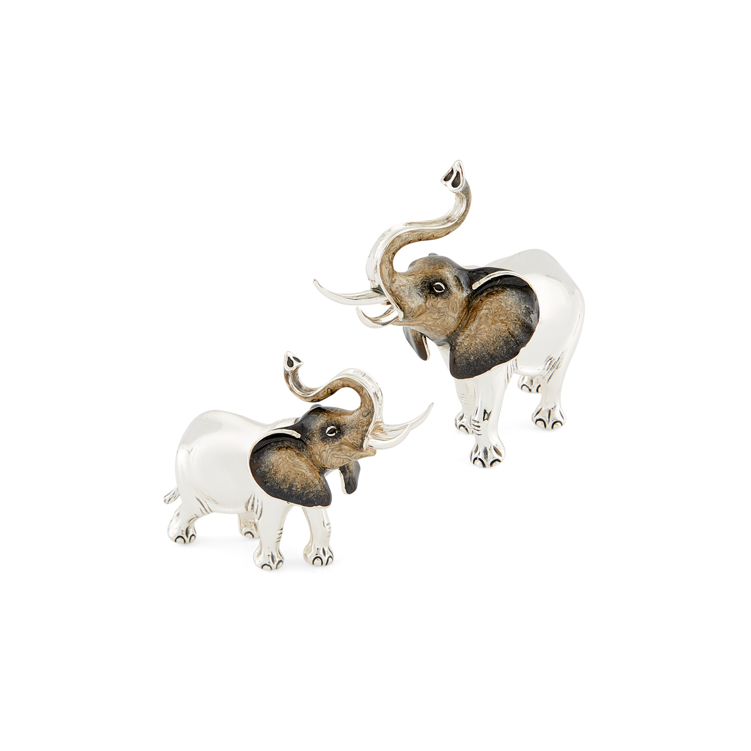A sterling silver elephant with a grey head figurine from Saturno by Francis Howard.