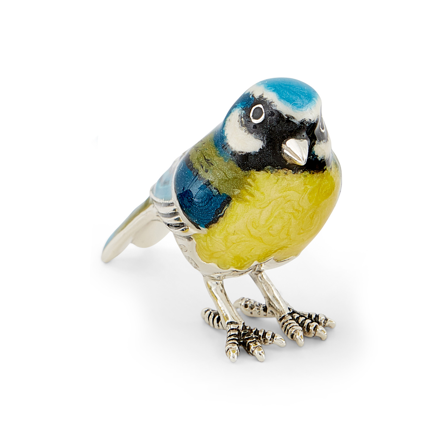 A sterling silver blue tit figurine from Saturno by Francis Howard.