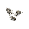 A sterling silver grey wild boar figurine from Saturno by Francis Howard.