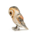 A sterling silver standing barn owl figurine from Saturno by Francis Howard.