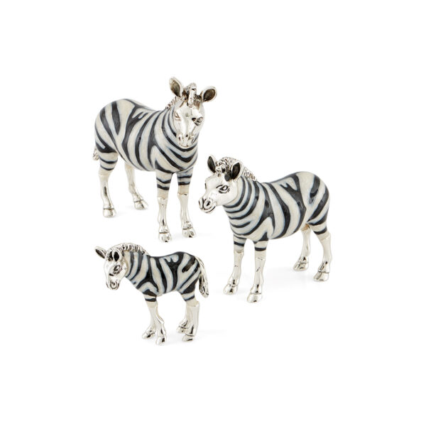 A sterling silver zebra figurine from Saturno by Francis Howard.