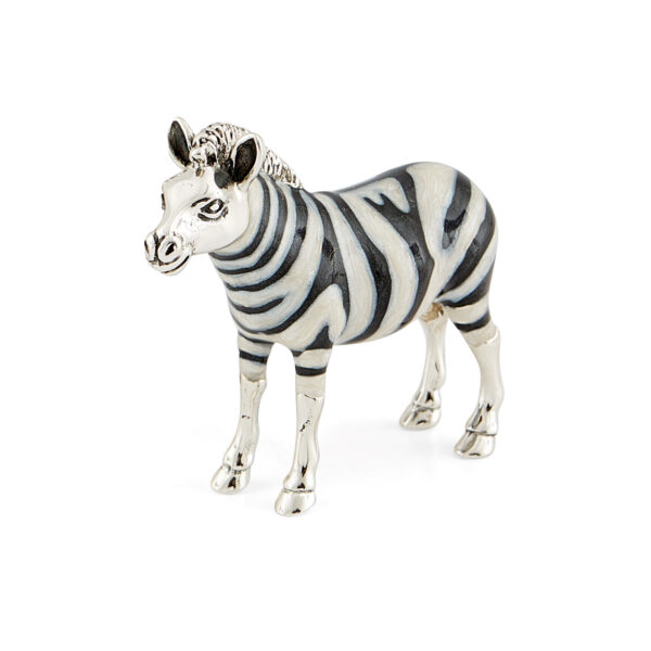 A sterling silver zebra figurine from Saturno by Francis Howard.