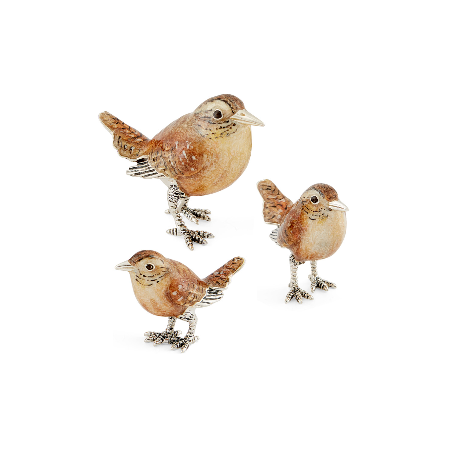 A sterling silver wren figurine from Saturno by Francis Howard.