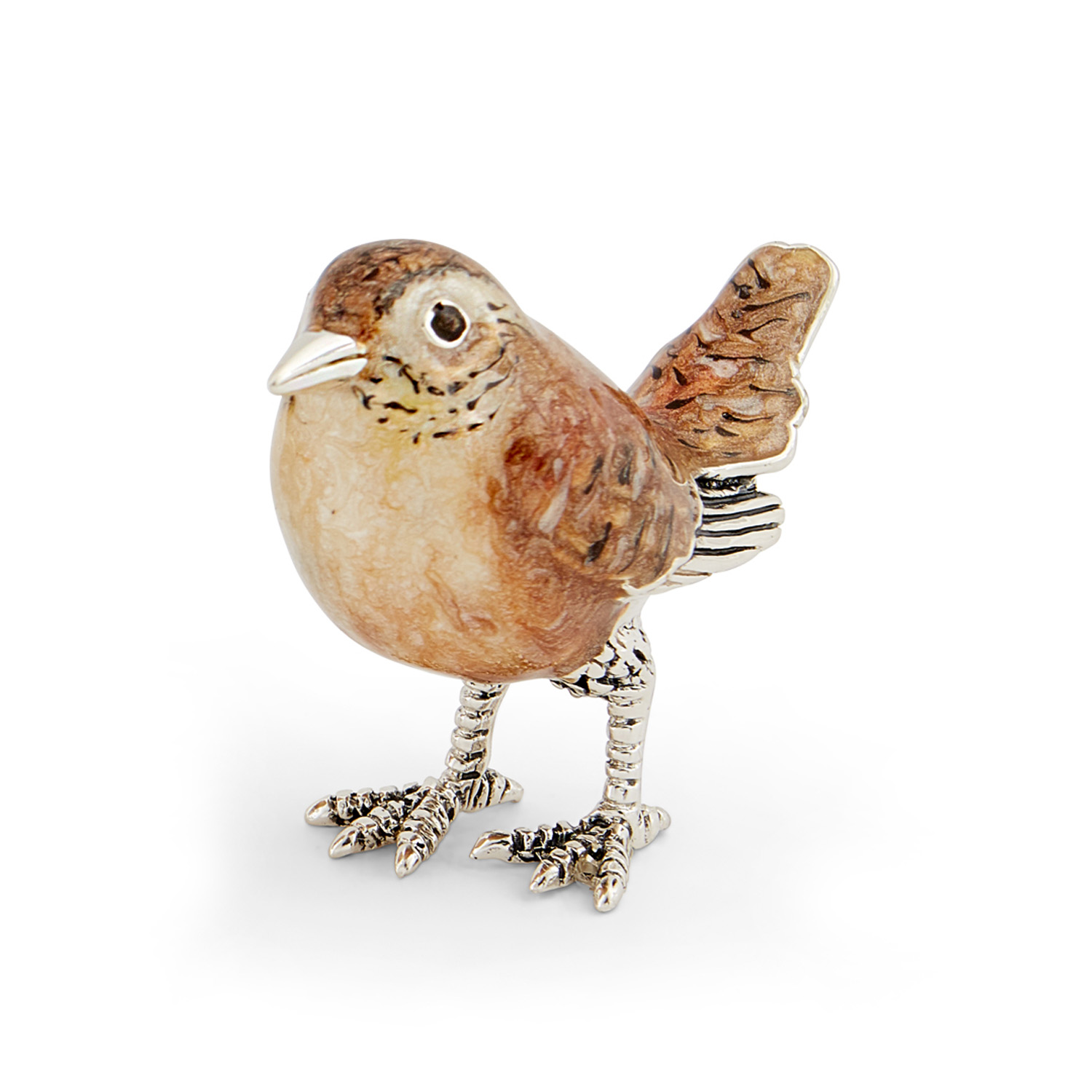 A sterling silver wren figurine from Saturno by Francis Howard.